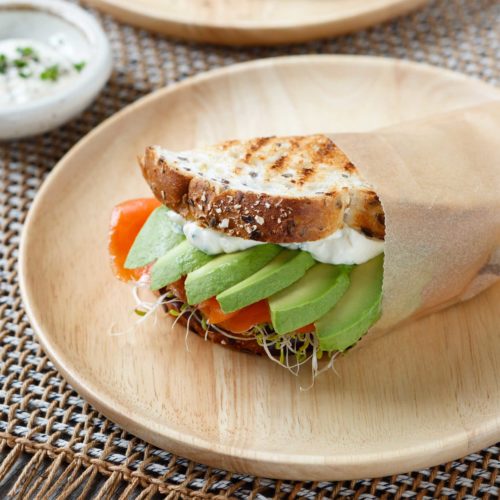 Avocado and Salmon Toasted Sandwich